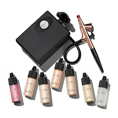 Luminess Air Basic Airbrush System with 7-Piece Silk 4-IN-1 Airbrush Foundation & Cosmetic Starter Kit, Fair