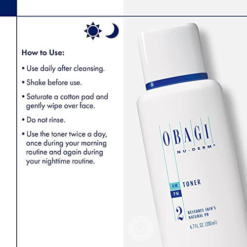 Obagi Nu-Derm Face Toner, Alcohol Free Toner with Witch Hazel and Aloe Vera for Oily Skin or Dry Skin Types 6.7 Fl Oz