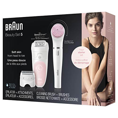 Braun Epilator Silk-épil 5 5-895, Hair Removal for Women, Shaver & Trimmer, Rechargeable, Cordless, Wet & Dry, Cleansing Brush, Beauty Kit & 5 extras