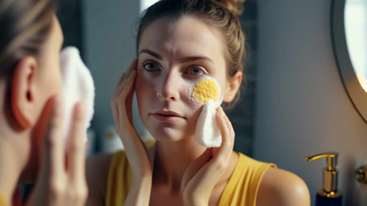 facial cleanser used by lady